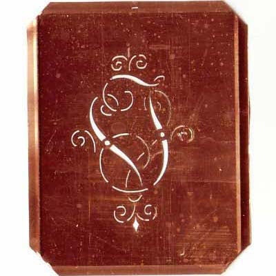 JV - Schöne alte, verschlungene Monogramm Schablone