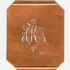 KO - Kupferschablone mit kleinem verschlungenem Monogramm