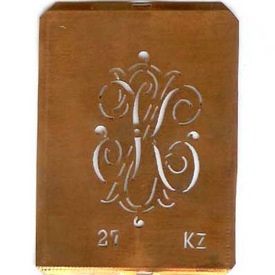 KZ - Interessante Monogramm Schablone zum Sticken