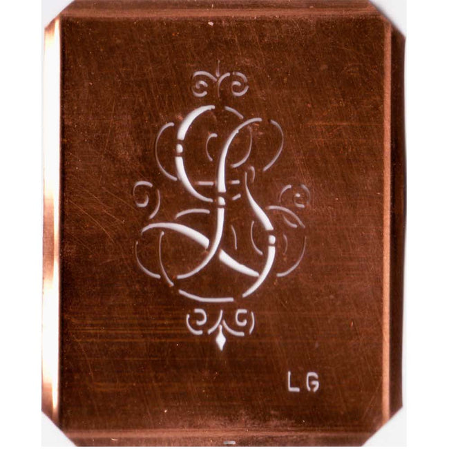 LG - Alte, verschlungene Monogrammschablone