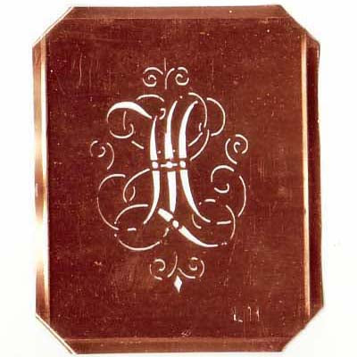 LH - Schöne alte, verschlungene Monogramm Schablone