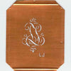 LJ - Kupferschablone mit kleinem verschlungenem Monogramm