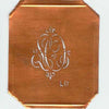 LO - Kupferschablone mit kleinem verschlungenem Monogramm