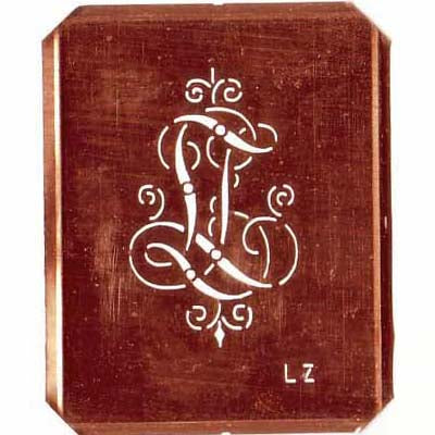 LZ - Alte, verschlungene Monogramm Schablone