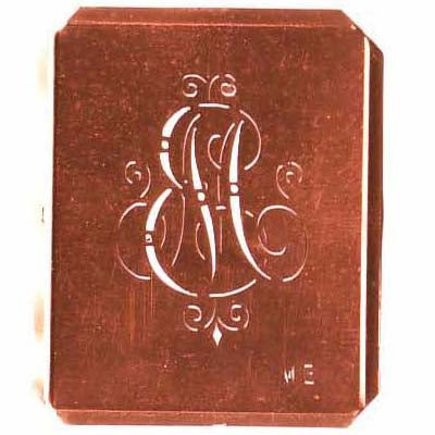ME - Schöne alte, verschlungene Monogramm Schablone