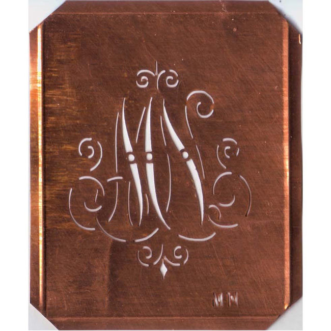 MN - Alte, verschlungene Monogrammschablone