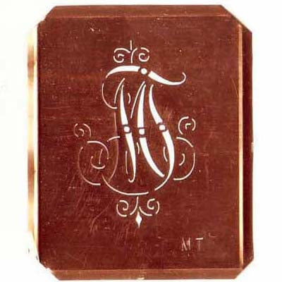 MT - Alte, verschlungene Monogramm Schablone
