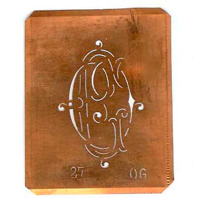 OG - Interessante Monogramm Schablone zum Sticken
