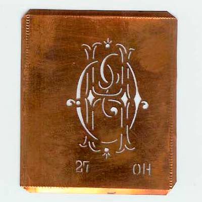 OH - Interessante Monogramm Schablone zum Sticken