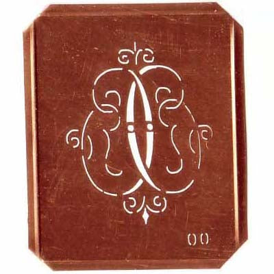 OO - Schöne alte, verschlungene Monogramm Schablone