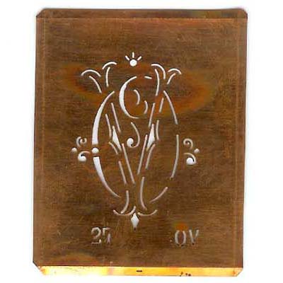 OV - Interessante Monogramm Schablone zum Sticken