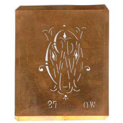 OW - Interessante Monogramm Schablone zum Sticken
