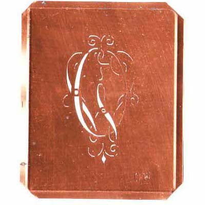 OW - Schöne alte, verschlungene Monogramm Schablone
