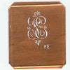 PE - Kupferschablone mit kleinem verschlungenem Monogramm