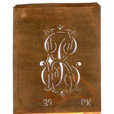 PK - Interessante Monogramm Schablone zum Sticken