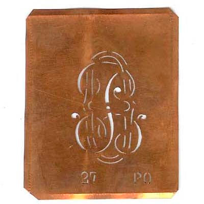 PO - Interessante Monogramm Schablone zum Sticken