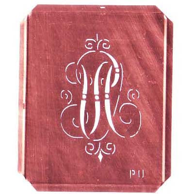 PU - Schöne alte, verschlungene Monogramm Schablone