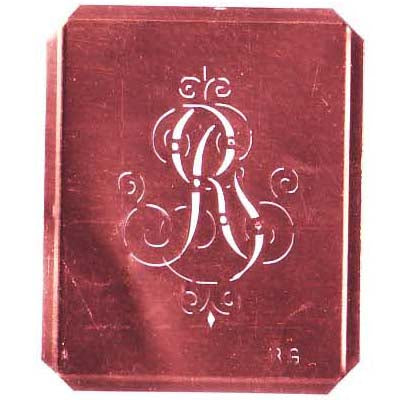 RG - Schöne alte, verschlungene Monogramm Schablone