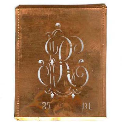 RL - Interessante Monogramm Schablone zum Sticken