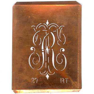 RT - Interessante Monogramm Schablone zum Sticken