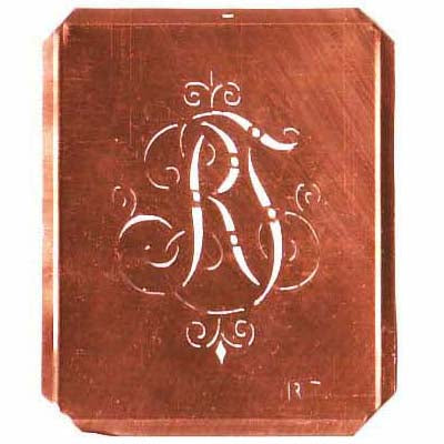 RT - Schöne alte, verschlungene Monogramm Schablone