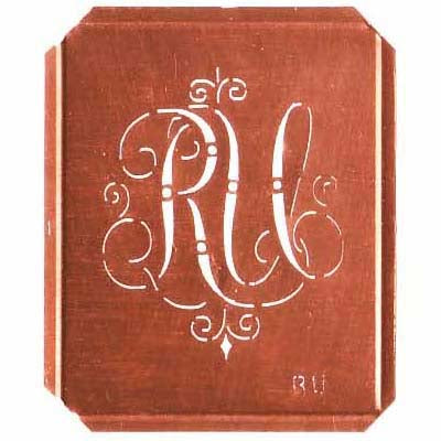 RU - Schöne alte, verschlungene Monogramm Schablone