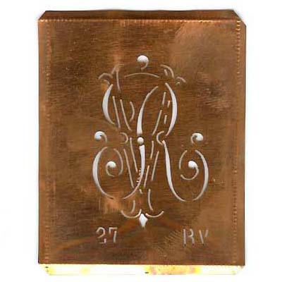 RV - Interessante Monogramm Schablone zum Sticken