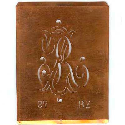 RZ - Interessante Monogramm Schablone zum Sticken