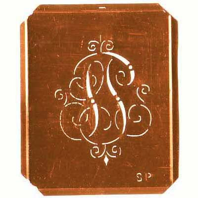 SP - Schöne alte, verschlungene Monogramm Schablone