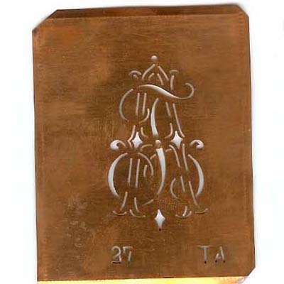 TA - Interessante Monogramm Schablone zum Sticken