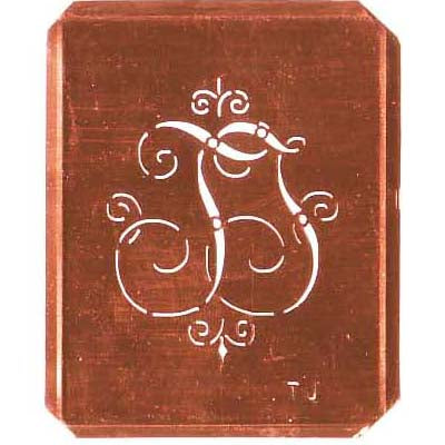 TJ - Alte, verschlungene Monogramm Schablone