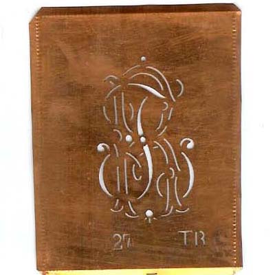 TR - Interessante Monogramm Schablone zum Sticken