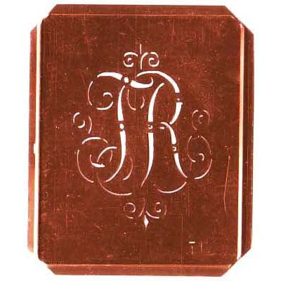 TR - Schöne alte, verschlungene Monogramm Schablone