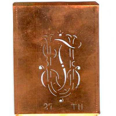 TU - Interessante Monogramm Schablone zum Sticken