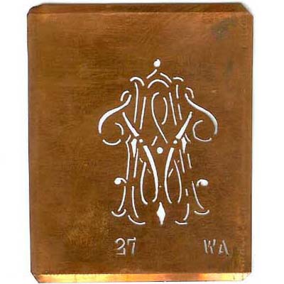 WA - Interessante Monogramm Schablone zum Sticken