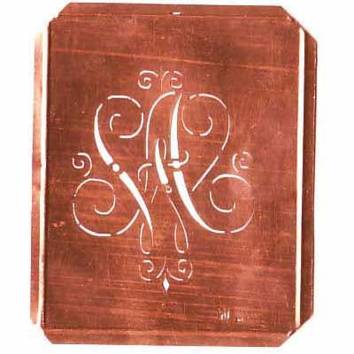 WA - Alte, verschlungene Monogramm Schablone