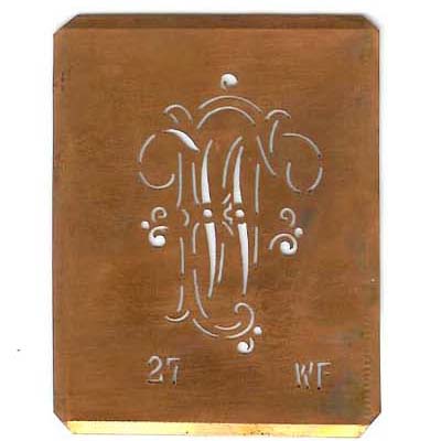 WF - Interessante Monogramm Schablone zum Sticken