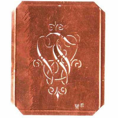 WF - Alte, verschlungene Monogramm Schablone