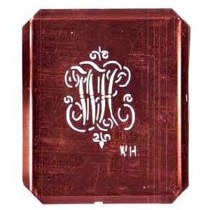 WH - Kupferschablone mit kleinem verschlungenem Monogramm