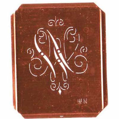 WN - Schöne alte, verschlungene Monogramm Schablone