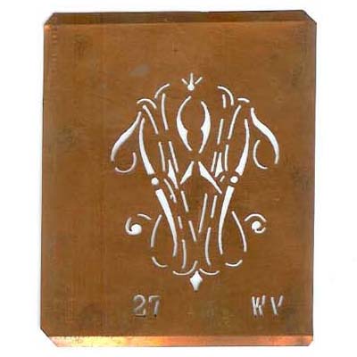 WV - Interessante Monogramm Schablone zum Sticken