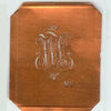WV - Kupferschablone mit kleinem verschlungenem Monogramm