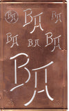 BA - Kupferschablone mit Monogramm in 7 Größen