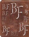 www.knopfparade.de - BF - Große Monogrammschablone mit 12 Monogrammen