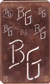 BG - Kupferschablone mit Monogramm in 7 Größen