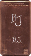  www.knopfparade.de - BJ - Alte kleine Monogrammschablone zum Sticken