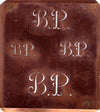 BP - Alte Kupferschablone mit 4 Monogrammen