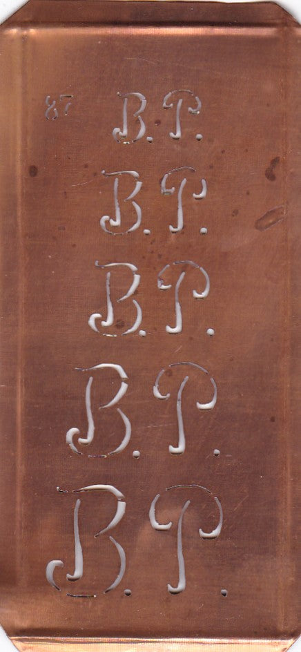 Stickschablone mit Monogramm BP in 5 Größen