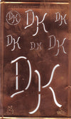 DK - Kupferschablone mit Monogramm in 7 Größen