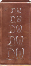 Stickschablone mit Monogramm DW in 5 Größen